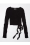  Aerie Cropped Ballet Wrap Cardigan Black