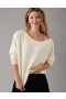  Aerie Whoa So Soft Ballett-Neck Pullover Hvit