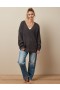  Aerie Whoa So Cozy Waffle V-Neck Pullover Grå