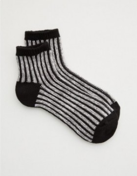  Aerie Plated Bobby Socks Black