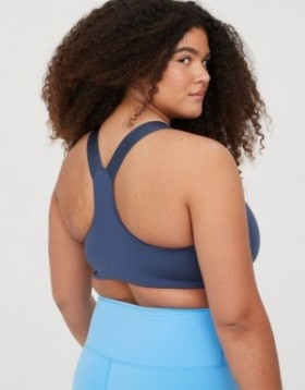  Aerie OFFLINE By The Hugger Racerback Sports BH Blå