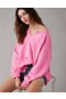  Bluzy Aerie Big Hug Oversized z wycięciem pod szyją w kolorze różowym