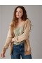  Aerie Oversized Washed Zip-Up Hoodie Brązowy
