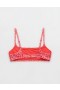  Aerie Straight Scoop Bikini Top Czerwony