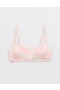  Aerie Straight Scoop Bikini Top Różowy