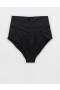  Aerie Crossover Bikini z wysokim stanem Dół Czarny