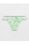  Aerie Low Rise Ruffle Cheeky Bikini Bottoms Zielony