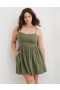  Sukienka mini Aerie Love Of Linen w kolorze oliwkowym