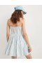  Aerie Love Of Linen Mini Sukienka Niebieska