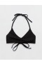  Aerie Crinkle Halter Voop Bikini Top Czarny