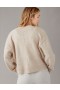  Aerie Whoa So Soft Krótki kardigan z guzikami z przodu Brązowy