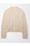  Aerie Whoa So Soft Krótki kardigan z guzikami z przodu Brązowy