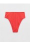  Aerie Crinkle High Cut Cheeky Bikini Bottoms Red