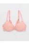  Biustonosze Aerie Sunnie Demi Push Up Bloom Lace Cross Dye w kolorze różowym
