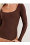  Aerie SMOOTHEZ Body z długim rękawem Szare