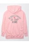  Bluza z kapturem Aerie Mean Oversized Zip-Up w kolorze różowym w kolorze jasnoróżowym