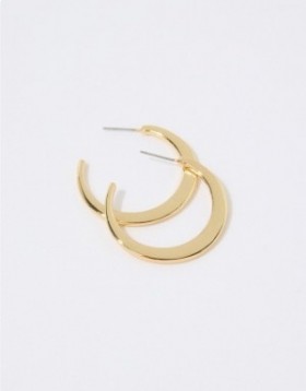  Biżuteria Aerie Flat Hoop Gold