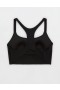  Aerie OFFLINE de Real Me Hold Up! Sutien sport Scallop Negru