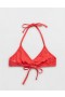  Top de bikini Aerie Crinkle Halter Voop Roșu
