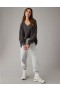  Hanorac oversized Big Hug Waffle Aerie cu decolteu în V Negru