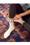  Aerie OFFLINE By Graphic Crew Socks White