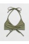  Top de bikini Aerie Halter Voop Verde oliv
