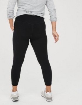  Aerie OFFLINE By Real Me Leggings tăiați cu talie înaltă, negri