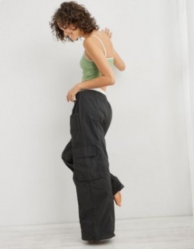  Pantaloni cargo Aerie cu talie înaltă Go-For-Itgy gri