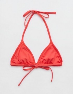  Top de bikini Aerie Crinkle String Triunghi Roșu