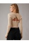  Aerie Cropped Ruched Pullover Béžová