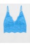  Aerie Show Off Lace Padded Longlinelette Bras Blue