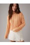  Aerie Cropped Cable-Knit sveter oranžový
