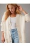  Aerie Oversized dlhý sveter na gombíky vpredu v bielej farbe