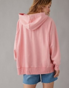  Aerie Big Hug Oversized Hoodie Ružová