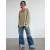  Aerie Oversized mikiny Big Hug Waffle s výstrihom do V Olivovo zelená