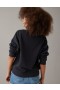  Aerie Mean 크루넥 스웨트셔츠 블랙