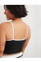  Aerie Superchill 코튼 코르셋 탑 브라 블랙