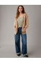  Aerie 오버사이즈 워시드 지퍼업 후드 티셔츠 브라운