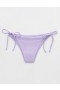  Aerie Shine Crinkle Cheekiest Tie 비키니 바텀 퍼플 워시