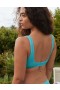  Aerie Shine 크링클 와이드 스트랩 스쿠프 비키니 탑 블루