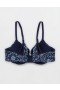  Aerie Sunnie Demi 푸쉬업 블룸 레이스 크로스 다이 브라 네이비