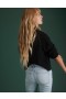 Aerie AE77 프리미엄 오버사이즈 크롭 캐시미어 스웨터 블랙