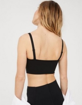  Aerie OFFLINE By Real Me Hold Up! 코르셋 스포츠 브라 블랙