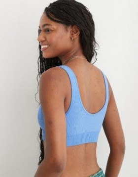  Aerie Superchill Seamless Padded Vooplette 브라 블루