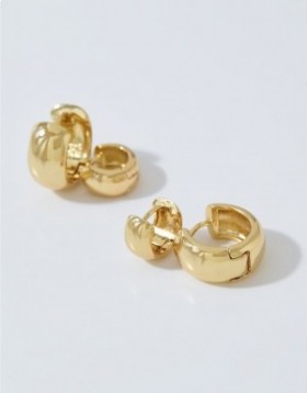  Aerie Chunky Huggie Basic Hoop Pack 쥬얼리 골드