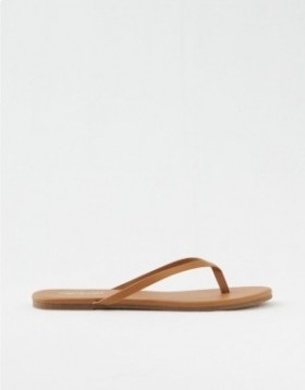  Aerie Woven Platform 플립플랍 브라운