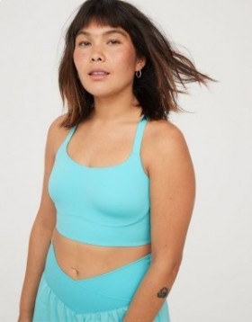  Aerie OFFLINE By Real Me Hold Up! 레이서백 스포츠 브라 블루