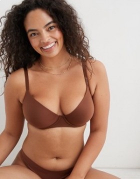  Aerie SMOOTHEZ 풀온 푸쉬업 브라 다크 그레이