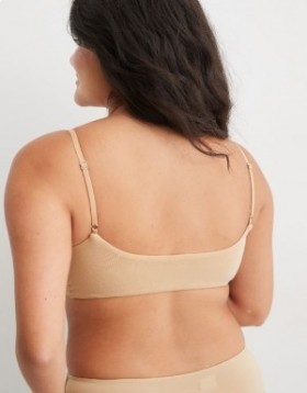  Aerie Slick Chicks Adaptive Lounge 벨크로®nd 패스너 브라 베이지