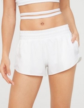  Aerie OFFLINE By Low Rise Hot Stuff Shorts White